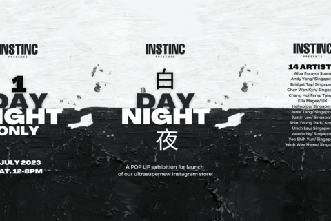 白DAY/NIGHT夜: INSTINC POP-UP exhibition featuring 14 artists