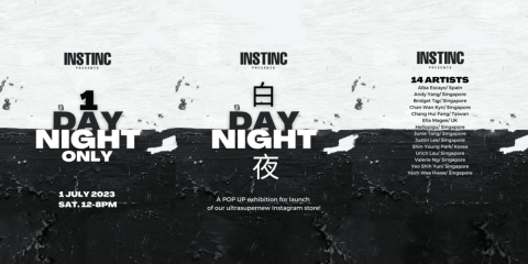 白DAY/NIGHT夜: INSTINC POP-UP exhibition featuring 14 artists