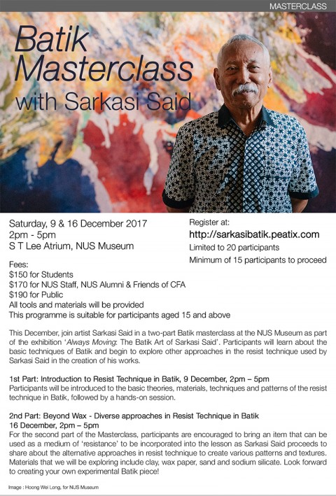Masterclass: Batik Masterclass with Sarkasi Said