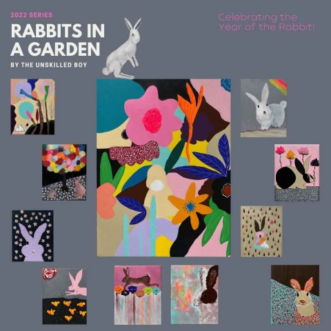 Rabbits In A Garden Series by The Unskilled Boy
