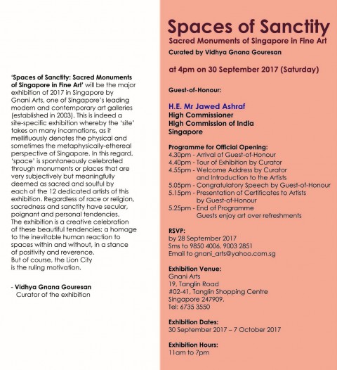 'Spaces of Sanctity: Sacred Monuments of Singapore in Fine Art'